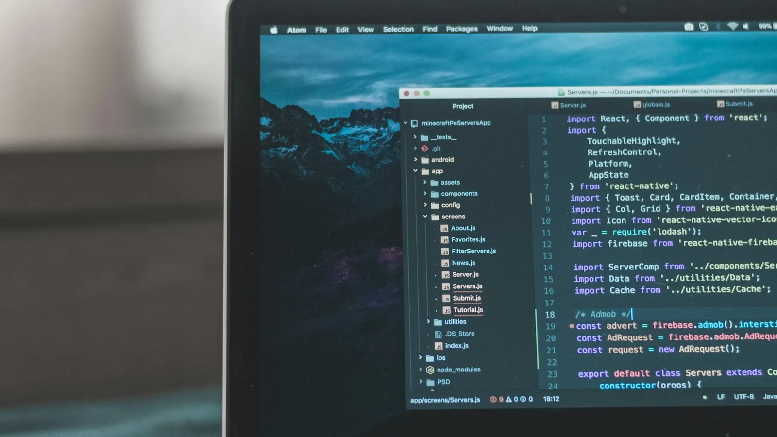 Schermo di un computer con codice di un progetto web