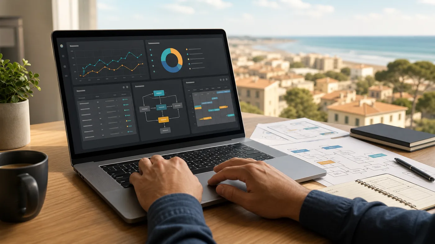 Sviluppatore al lavoro su un software gestionale personalizzato